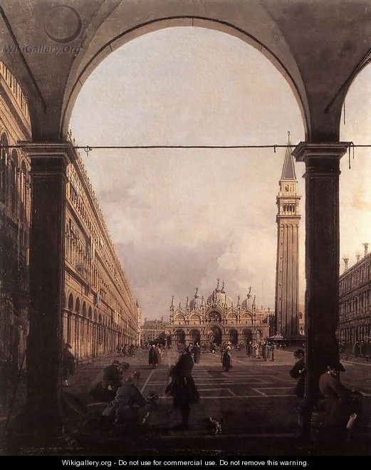 Piazza San Marco, Looking East from the North-West Corner - (Giovanni Antonio Canal) Canaletto