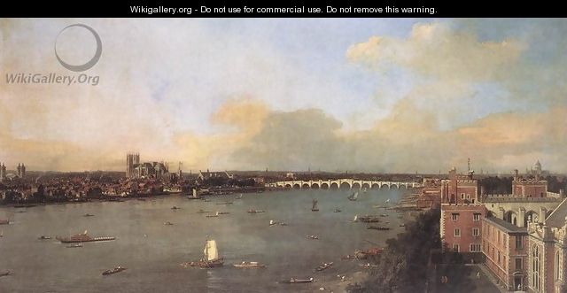 London, Seen from an Arch of Westminster Bridge - (Giovanni Antonio Canal) Canaletto