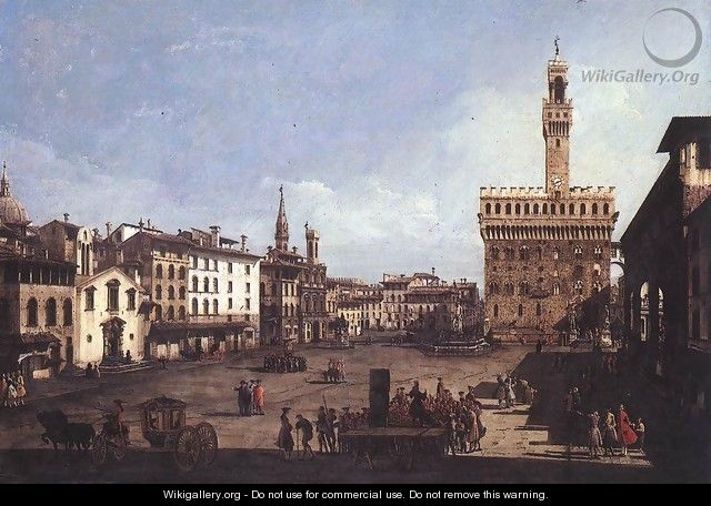 La Piazza della Signoria a Firenze - (Giovanni Antonio Canal) Canaletto