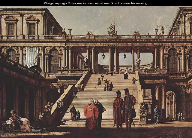 Capriccio, palace staircase - (Giovanni Antonio Canal) Canaletto