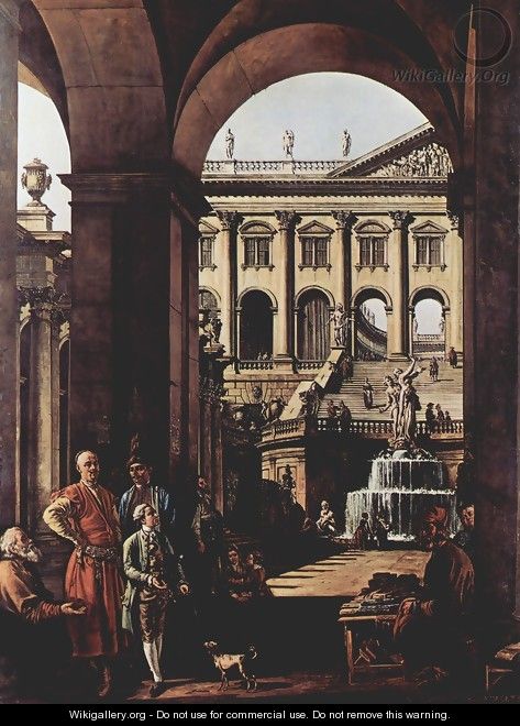 Capriccio, large Fontaine in Vojoda Potocki - (Giovanni Antonio Canal) Canaletto