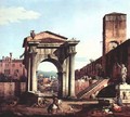 Capriccio Romano, city gate tower - (Giovanni Antonio Canal) Canaletto