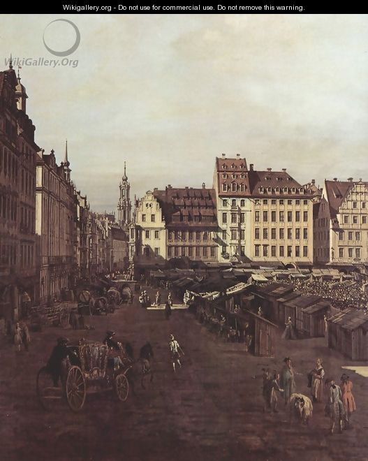 View of Dresden, The Old Market Square from the Seegasse, detail - (Giovanni Antonio Canal) Canaletto