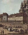View of Dresden, the Neumarkt Moritz of the road, detail - (Giovanni Antonio Canal) Canaletto