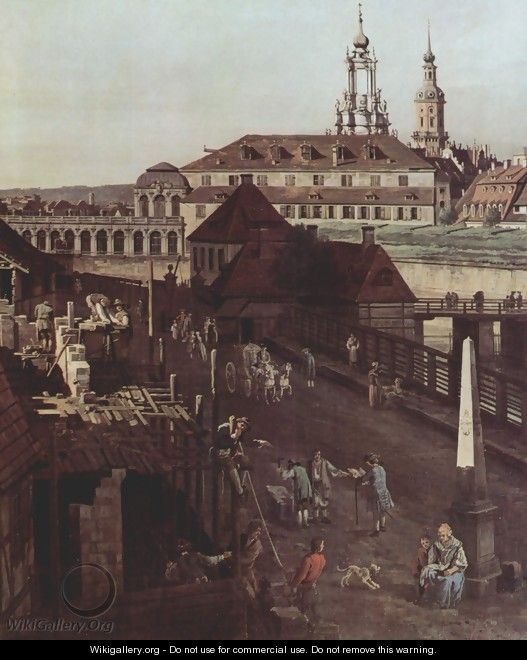View of Dresden, the fortress plants in Dresden, fortified with trenches bridge between Wilschen gate pillar and pos 2 - (Giovanni Antonio Canal) Canaletto