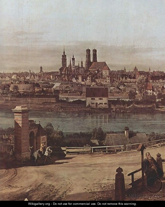 View from Munich, The Bridge and the Isar, Detail - (Giovanni Antonio Canal) Canaletto