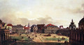 View of Dresden, Zwingerhof in Dresden, from the fortress - (Giovanni Antonio Canal) Canaletto