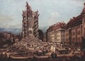 View of Dresden, the ruins of the Cross Church, seen from the east - (Giovanni Antonio Canal) Canaletto