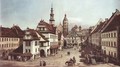 View from Pirna, the market square in Pirna - (Giovanni Antonio Canal) Canaletto