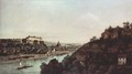 View from Pirna, Pirna of the vineyards at Posta, with Fortress Sonnenstein - (Giovanni Antonio Canal) Canaletto