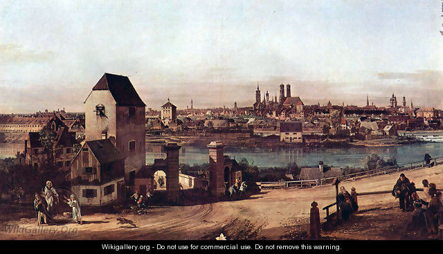 View from Munich, The Bridge and the Isar - (Giovanni Antonio Canal) Canaletto