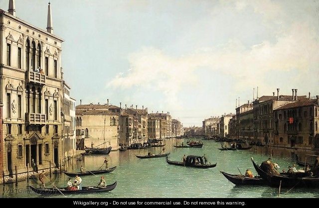Venice, The Grand Canal, Looking North-East from Palazzo Balbi to the Rialto Bridge - (Giovanni Antonio Canal) Canaletto