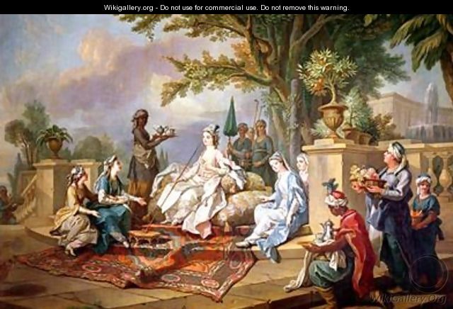 The Sultana Served by her Eunuchs - Charles-Amedee-Philippe van Loo