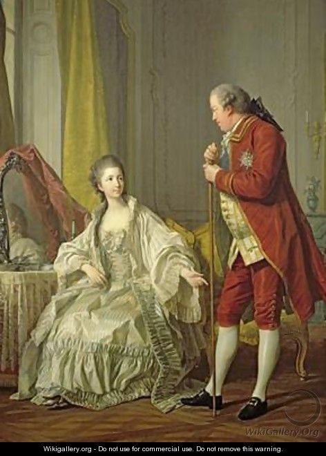 Portrait of the Marquis de Marigny and his Wife Marie-Francoise Constance Julie Filleul 1769 - Louis Michel van Loo