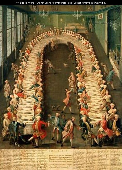 The Banquet at Casa Nani Given in Honour of their Guest Clemente Augusto Elector Archbishop of Cologne on 9th September 1755 - Pietro Longhi