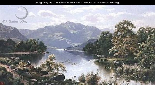 A Lake Scene in North Wales - Edgar Longstaffe