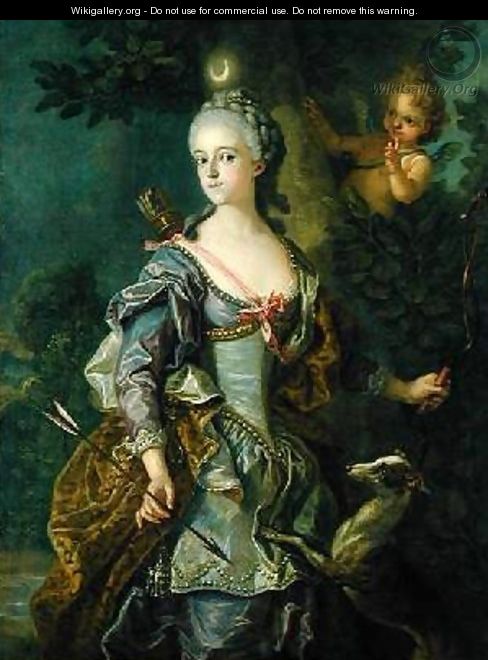 Luise Henriette Wilhelmine von Anhalt-Dessau 1750-1811 as Diana 1765 - Charles-Amedee-Philippe van Loo