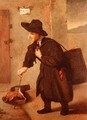 A pedlar carrying a brazier by a townhouse landscape beyond - (after) Longhi, Pietro