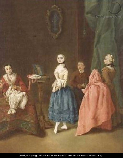 Lady at the Dressmaker - Pietro Longhi