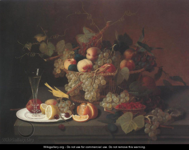 Still Life With Fruit Goblet And Canary(Nature
