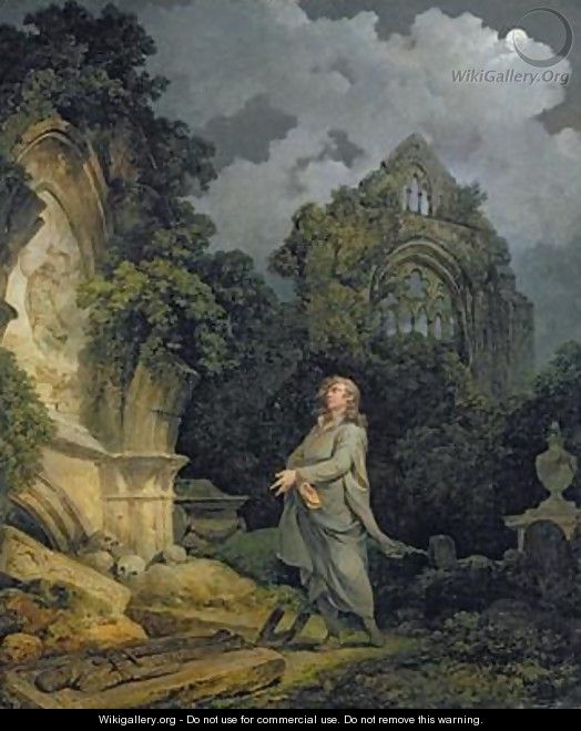 Visitor to a Moonlit Churchyard 1790 - Philip Jacques de Loutherbourg
