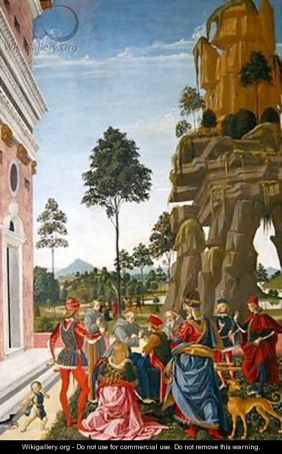 St Bernardino of Siena 1380-1444 healing a paralytic man - Fiorenzo di Lorenzo