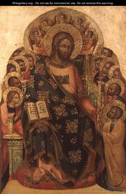 Christ Enthroned with Saints and Angels Handing the Key to St Peter - Veneziano Lorenzo