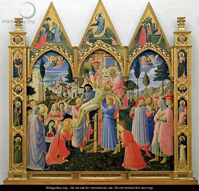 Santa Trinita Altarpiece frame and pinnacles by Lorenzo Monaco - Fra (Guido di Pietro) Angelico
