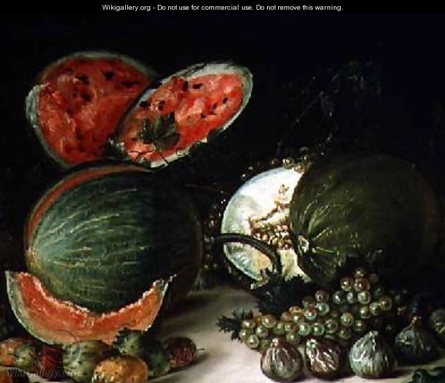 Still Life with Water Melons - Jose Lopez-Enguidanos