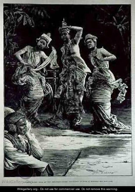 Burmese Ballet Girls as They Performed Before the Viceroy of India at Rangoon - (after) Ludlow, Henry Stephen (Hal)