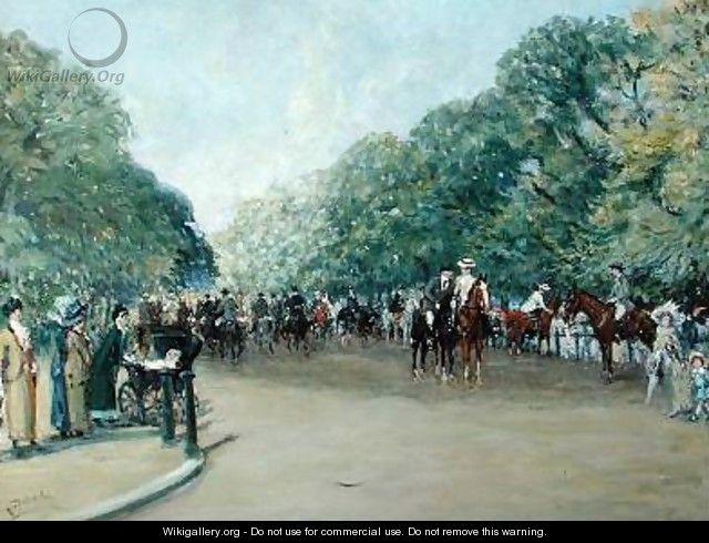 View of Hyde Park with Figures on Rotten Row - Albert Jnr. Ludovici