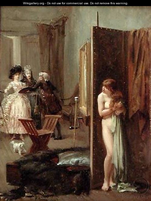 The Artists Studio or Unexpected Visitors 1882 - Albert Jnr. Ludovici