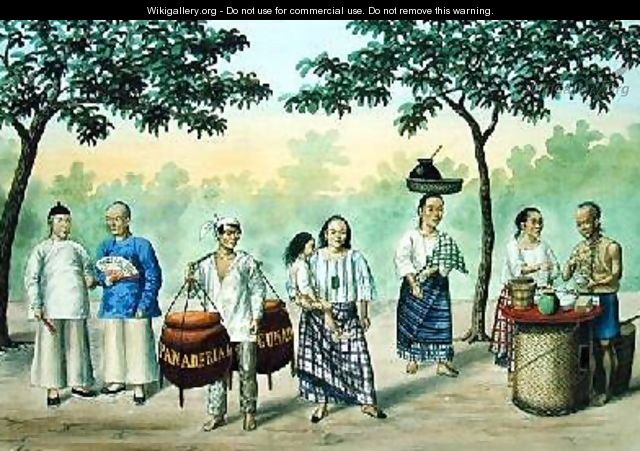 A Scene in Town from The Flebus Album of Views In and Around Manila 1845 - Jose Honorato Lozano