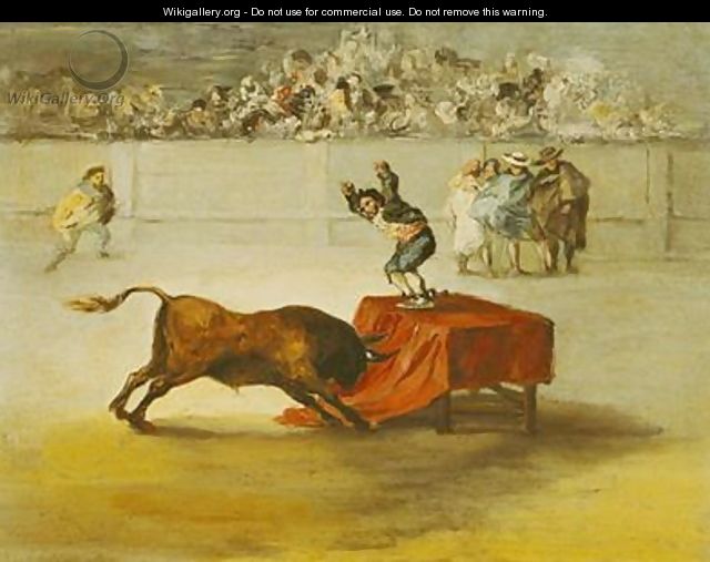 Martinchos Other Folly in the Bull Ring at Saragossa after a painting by Francisco Goya 1746-1828 - Eugenio Lucas y Padilla
