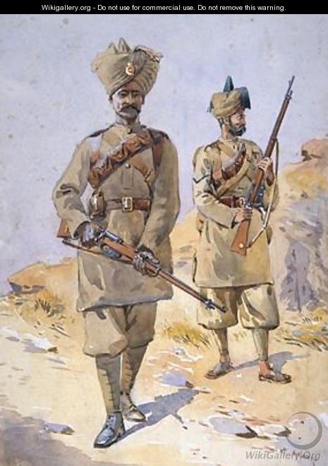 Soldiers of the 30th Punjabis Awan and the 20th Duke of Cambridges Own Infantry - Alfred Crowdy Lovett