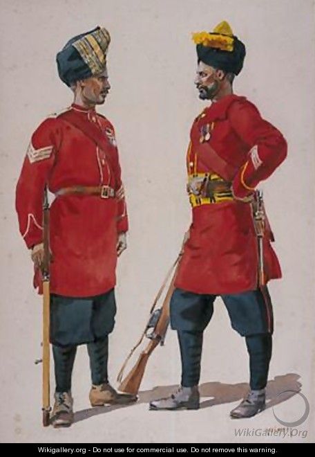 Soldiers of the 5th Light Infantry Musalman Rajput and the 6th Jat Light Infantry Jat Havildars - Alfred Crowdy Lovett