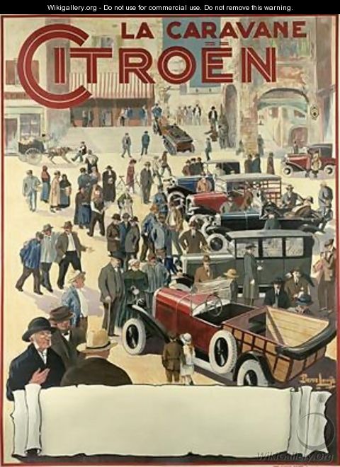 Poster advertising the Citroen Caravan 1925 - Pierre Louys