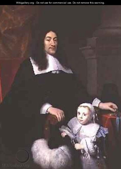 Sir William Davidson of Curriehill with his son - Simon Luttichuys