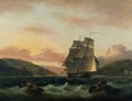A Brigantine in Full Sail in Dartmouth Harbour - Thomas Luny