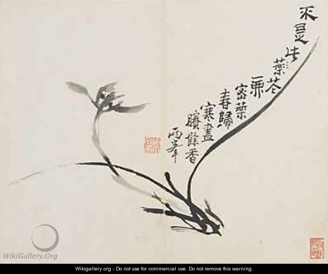 Landscapes Flowers and Birds Orchid Qing Dynasty 1780 - Ping Luo
