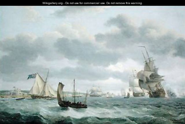 Men-of-War and other Ships in a Breeze off Dover 1803 - Thomas Luny
