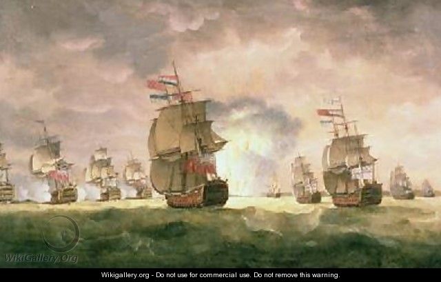 Admiral Sir George Rodney defeats a Spanish Squadron off the coast of Cape St Vincent 16th January 1780 - Thomas Luny