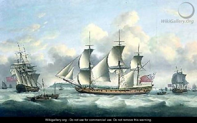 Three British frigates offshore 1782 - Thomas Luny