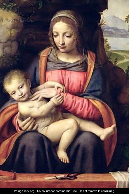 The Virgin and Child in a Landscape - Bernardino Luini