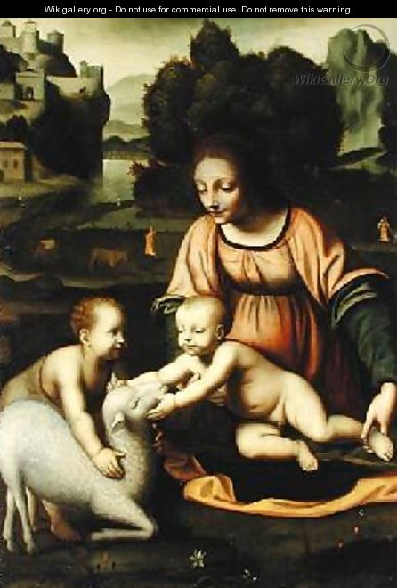 Madonna and Child with St John and the Lamb 1520 - Bernardino Luini
