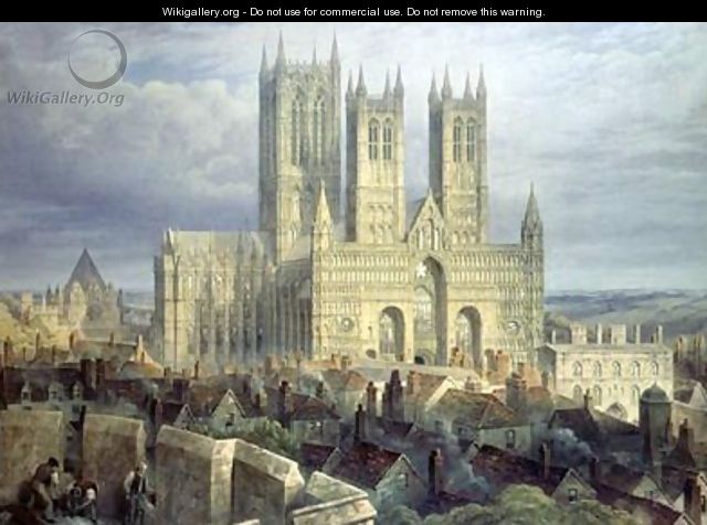 Lincoln Cathedral from the North West 1850 - Frederick Mackenzie