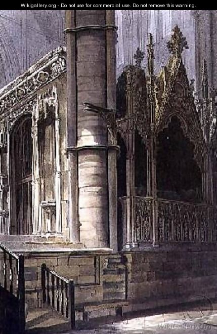 Part of the Screen of Edward the Confessor and the Tomb of Edmund Crouchback - Frederick Mackenzie
