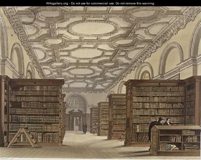 Interior of the Public Library Cambridge - Frederick Mackenzie