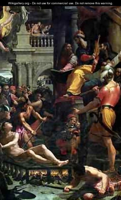 The Martyrdom of St Lawrence 1573 - Girolamo Del Crocifissaio (see Macchietti)