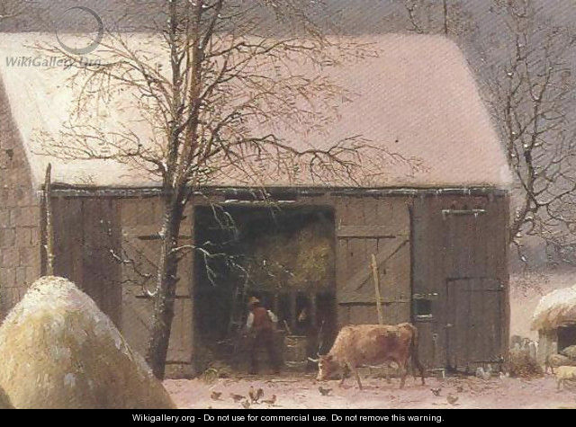 Farmyard In Winter 1858 - George Henry Durrie